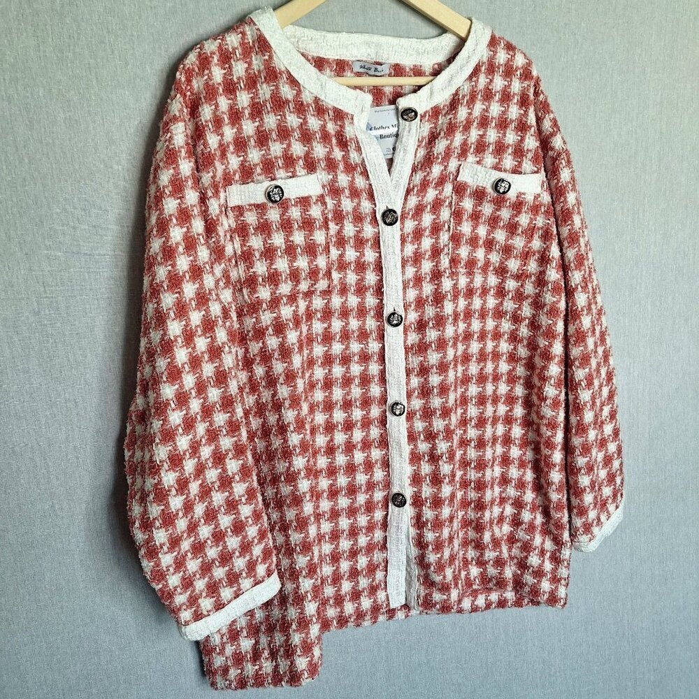 NWT White Birch Oversized Cardigan Jacket Size XL/2X Preppy Fall Old Money Coque - Picture 5 of 8